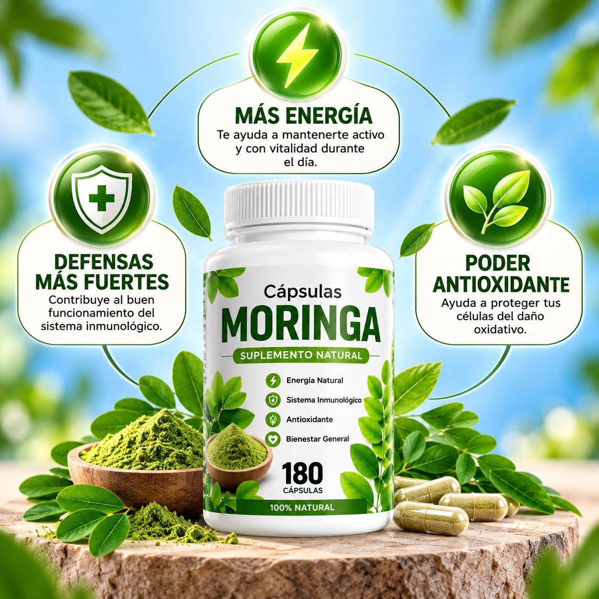 Moringa suplemento Natural: Energia, Vitamina y Bienestar Natural